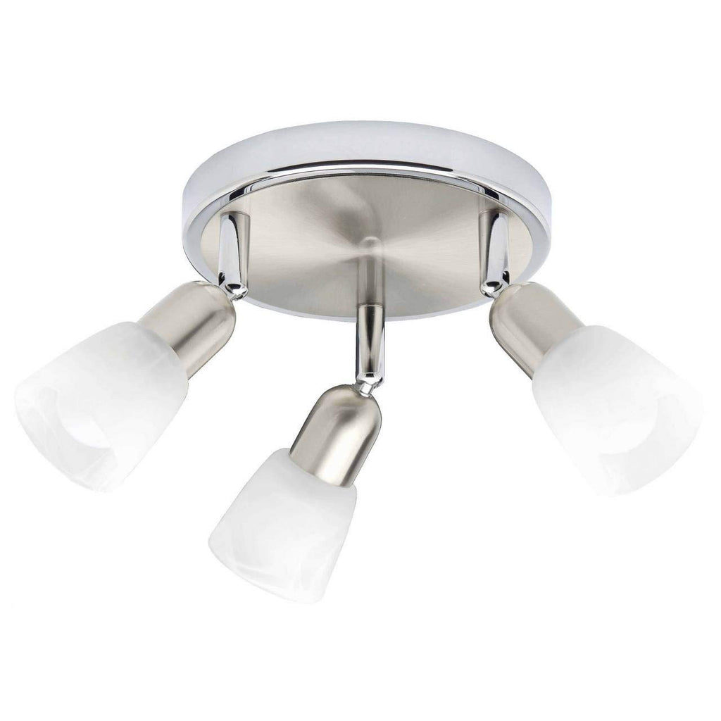 Brilliant Lampe Sofia Spotrondell 3flg eisen/chrom/weiß | 3x D45, E14, 40W, geeignet für Tropfenlampen (nicht enthalten) | Köpfe schwenkbar