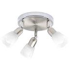 Brilliant Lampe Sofia Spotrondell 3flg eisen/chrom/weiß | 3x D45, E14, 40W, geeignet für Tropfenlampen (nicht enthalten) | Köpfe schwenkbar