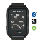 Sigma Sport iD.TRI GPS Triathlon-Uhr mit Trainings- und Wettkampffeatures, Navigation, Smart Notifications, leicht und wasserdicht, inkl. Fahrradhalterung