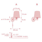 Dalber kinder Wandlampe, Kinderlampe Wandleuchte kinderzimmer Wolken Star Light Sterne Rosa, 82219S, E27