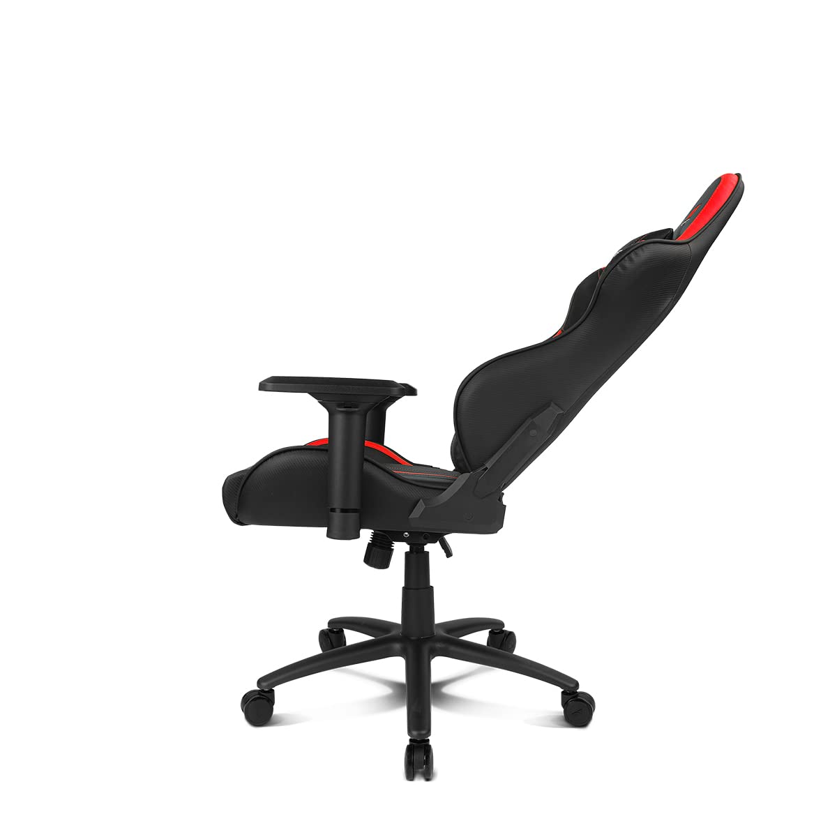 DRIFT GAMING DR350 – Ergonomischer Profi-Gaming-Stuhl mit 4D-Armlehnen, Lenden- und Nackenkissen, 135° neigbar, Leise Rollen, Schwarz-Rot