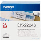 Brother DK-22246 selbstklebende Endlosetiketten (103 mm breit, 30,48 m lang, geeignet für QL-1050, QL-1050N, QL-1060N, QL-1100, QL-1110NWB) schwarz auf weiß (Papier)