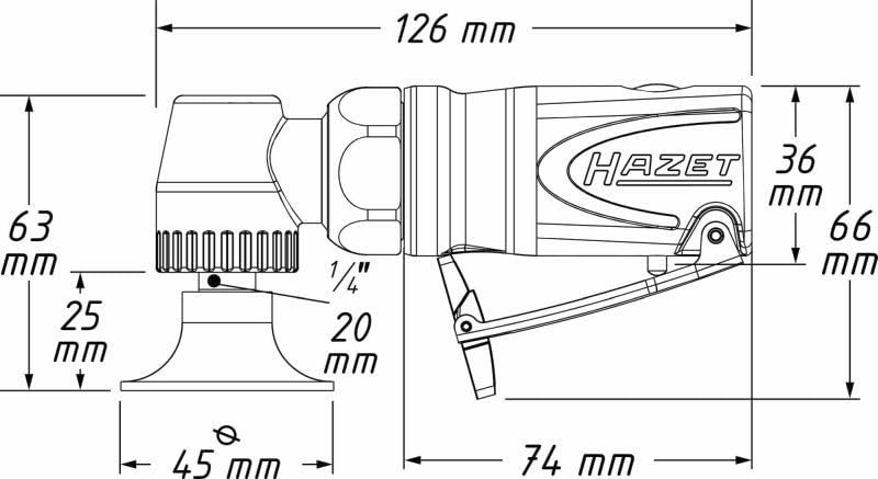 HAZET Mini Tellerschleifer 9033M-11 I Präzise Oberflächenbearbeitung selbst für schwer zugängliche Bereiche