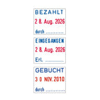 Trodat Professional Datumsstempel 5430/L, Selbstfärbend, EINGEGANGEN - BEZAHLT - GEBUCHT, blau-rot, Mittel