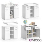 Vicco Wickelkommode Leonie, Wickelaufsatz für die Kommode, Weiß, 113 x 100 cm