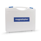 magnetoplan ultraleichter, tragbarer Kunststoffkoffer mit Clip-Verschluss und Griff - Aufbewahrungsbox mit Board- und Flipchartmarkern, Schere, Moderationskarten, Zeichenstiften und Punktaufklebern