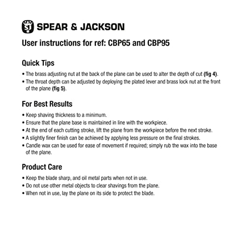 Spear & Jackson CBP95 Tischler-Einhandhobel Nr. 9 1/2