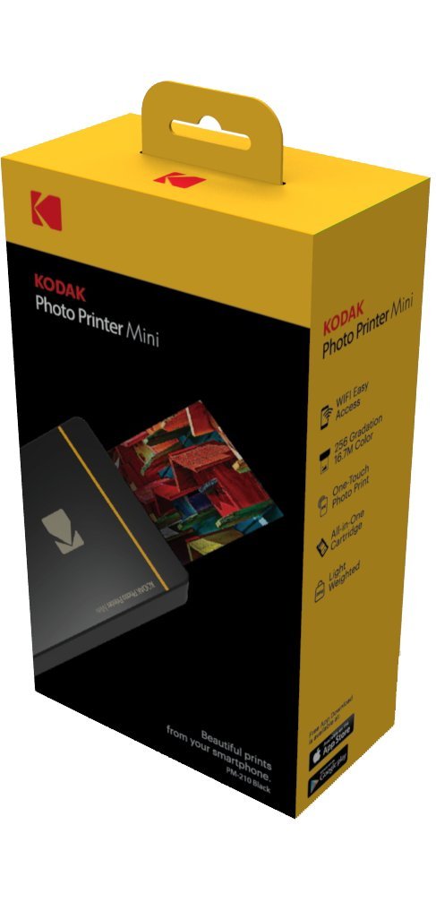 Kodak Mini-Mobil W-LAN & NFC 4.7 x 7,5 cm Fotodrucker mit fortgeschrittener Sublimations-Tintendrucktechnologie & Fotokonservierungsschicht (Schwarz) Kompatibel mit Android & iOS.
