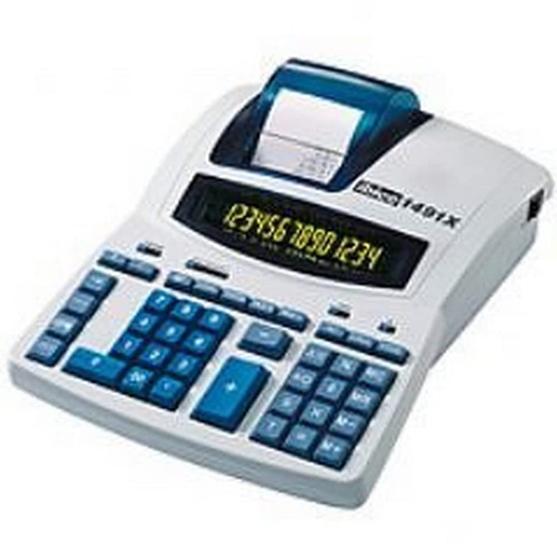 Rexel IB404207 Tischrechner 1491X mit Netzanschluss, 230 x 300 x 92 mm, negative Zahlen in rot, Zweifarbige Anzeige, lichtgrau/blau
