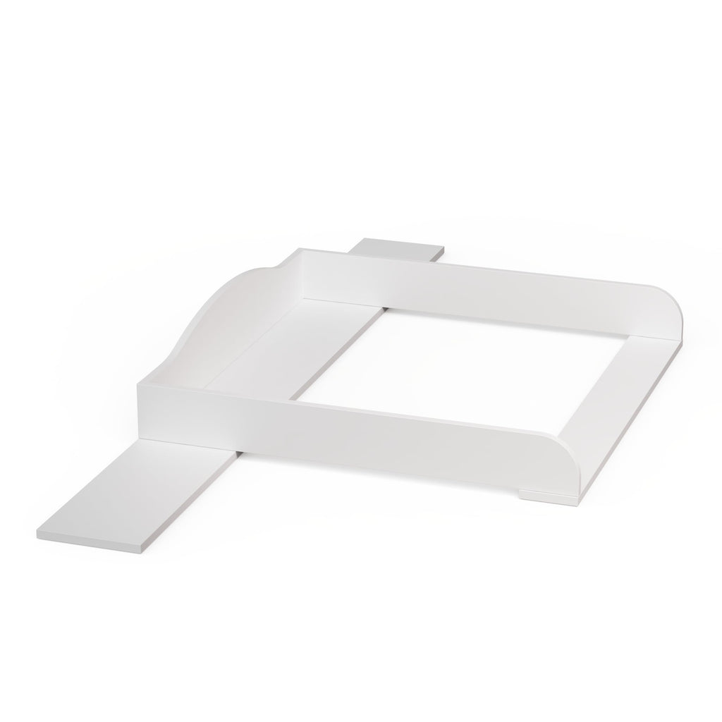 BELLABINO Oti Wickelaufsatz – welliger Wickeltischaufsatz für Malm, Hemnes, Nordli Kommoden (160 cm Breite) – Aufsatz für Wickeltische mit Platzfüller in weiß, 16,5 x 74 x 160 cm (HxTxB)