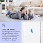 Klarstein Luftkühler mit Wasserkühlung, Leiser 4-in-1 Verdunstungskühler, Luftbefeuchter, Ventilator & Nachtmodus, Mobile Klimageräte Luftkühler, 60W Air Cooler, 330m³/h Kühlender Luftstrom