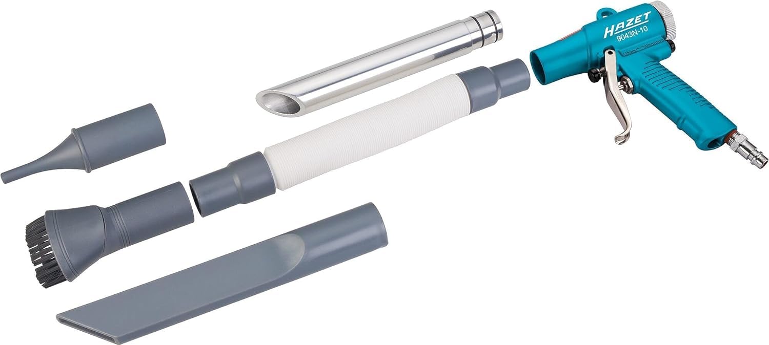 HAZET Saug-/ Blaspistole 9043N-10 I praktische Einhandumschaltung, mit Metallgehäuse, Vakuumlevel: 7,5 mmHg I zum absaugen von Schmutz in den Staubbeutel sowie Ausblasen von Oberflächen