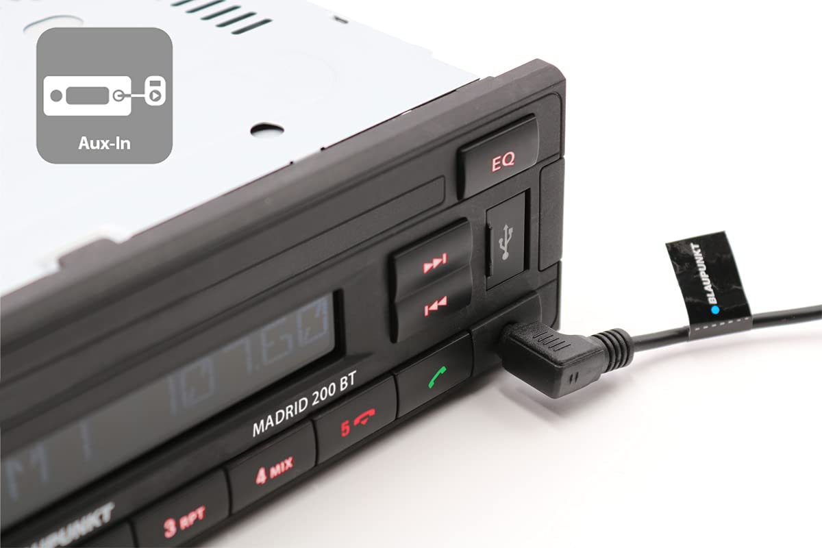 Blaupunkt Madrid 200 BT | Bluetooth, RDS Tuner, Freisprecheinrichtung, USB, Aux-In, 1-DIN, schwarz