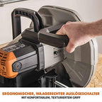 Evolution R355CPS Kappsäge Kapp-Zug-Gehrungssäge 2200 W | inkl. Ø 355 mm HM-Sägeblatt Multi-Material-Schneiden Holz, Aluminium, Stahl, Kunststoff | Schnittleistung von 120 x 120 mm | 0-45˚ Gehrung