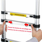 Klappbare Trittleiter, Teleskopleiter, Klappleiter, Klappleiter, aus Metall, max. Belastung 150 kg (3,8 m (1,9 m + 1,9 m)