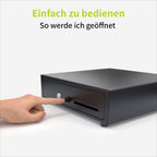 ACROPAQ Kassenschublade - Öffnung manuell mit Druckknopf, Kassenlade 33 x 33 cm, Unterbau geeignet - Kasse, Cash Register, Bargeldkasse - Schwarz