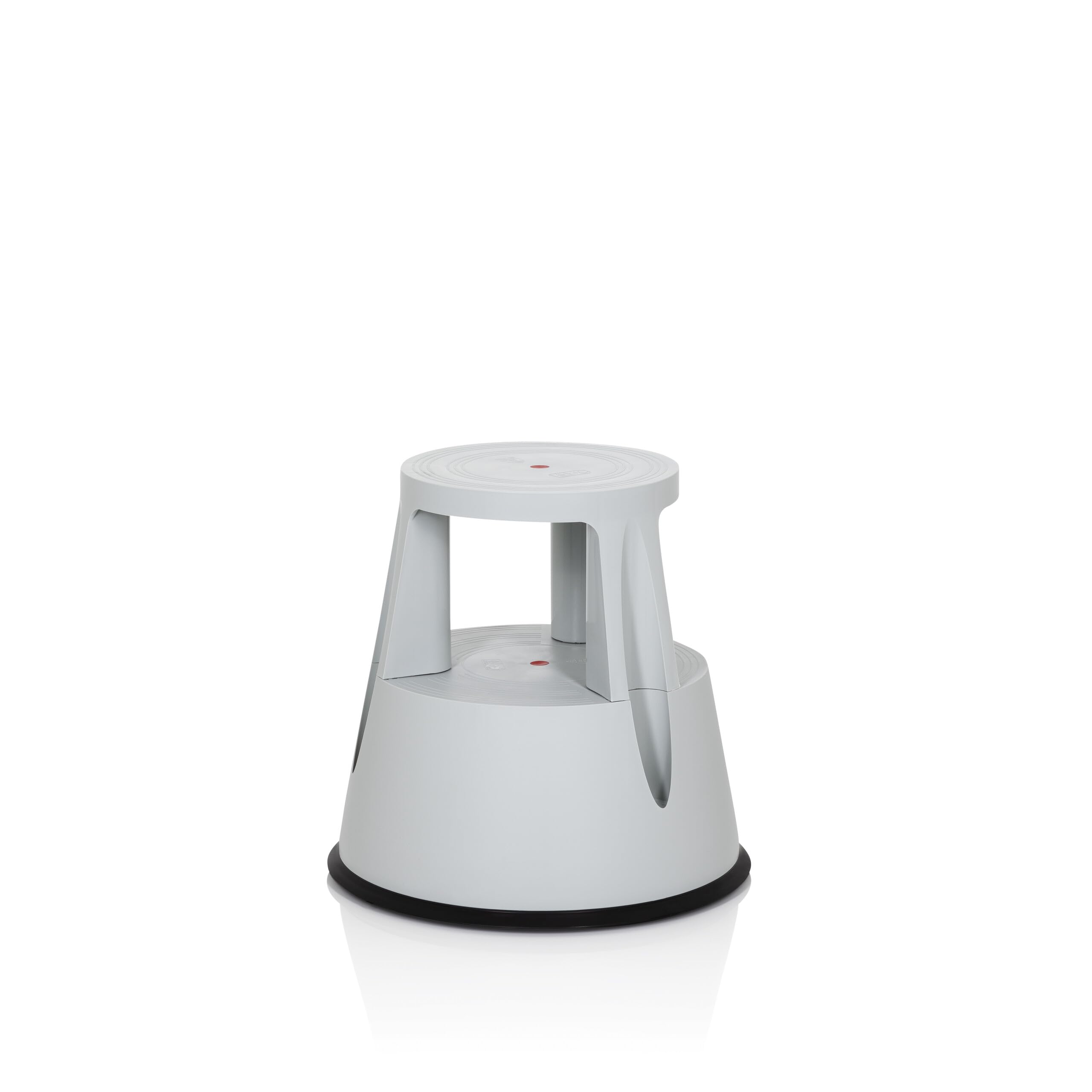 hjh OFFICE Tritthocker TIO-M I Kunststoff Elefantenfuß, Höhe 42 cm, bis 150kg belastbar, mit Rollen 830002 Hellgrau