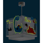 Dalber Lampe kinderzimmer, kinderlampe Pendelleuchte Hängelampe, Deckenleuchte Kinder, Deckenlampe kinderzimmer, Dinosaurier Dinos, 73452, E27, Mehrfarbig