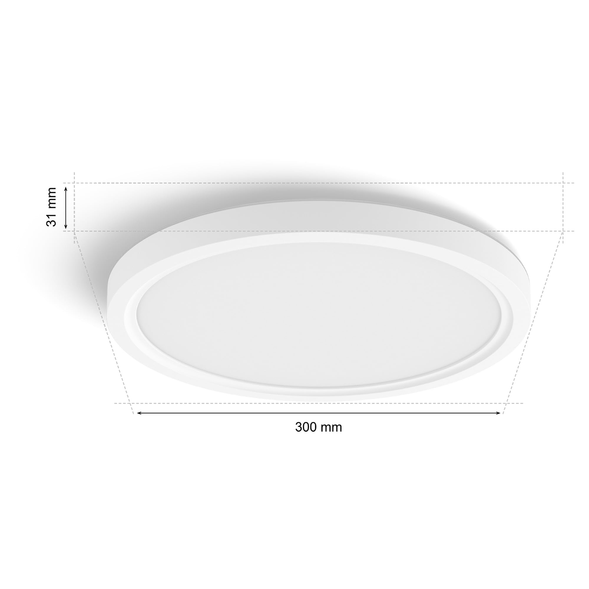 Philips Hue Devote Smart LED-Panel-Licht, weißes und farbiges Ambiente, rund 30cm, 16,6W, 2000 Lumen, weißer Rahmen für Innenbeleuchtung, Decke, Wohnzimmer, Küche, Flur, 2er Pack