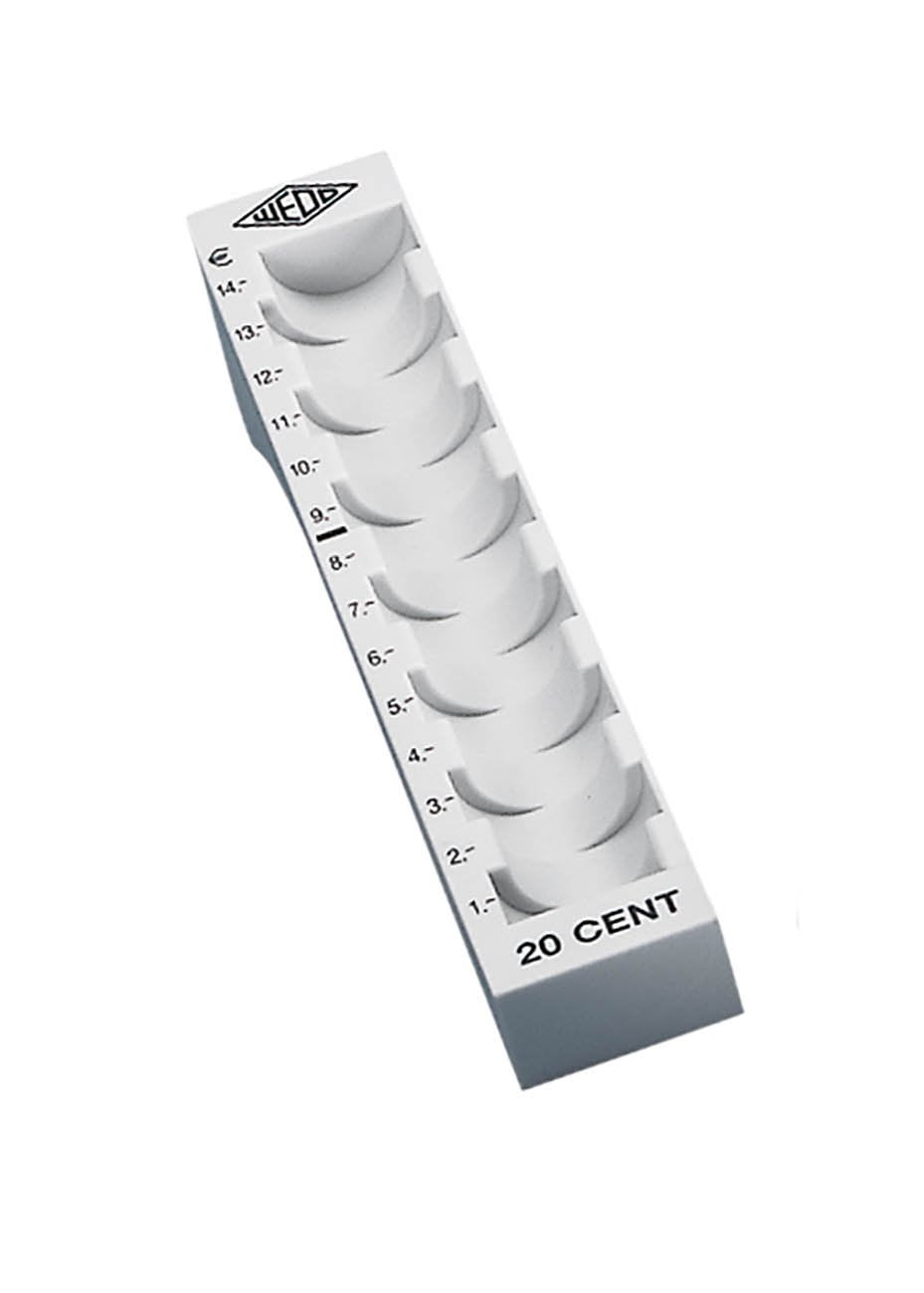 Wedo 161700837 Münzrillen-Komplett-Set (aus Kunststoff, 8 Stück, lose, 27,2 x 18 x 4,4 cm) lichtgrau
