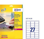 AVERY Zweckform Siegeletiketten Laser 27TV 63,5x29,6mm - Ref L6114-20 (540 Etiketten)