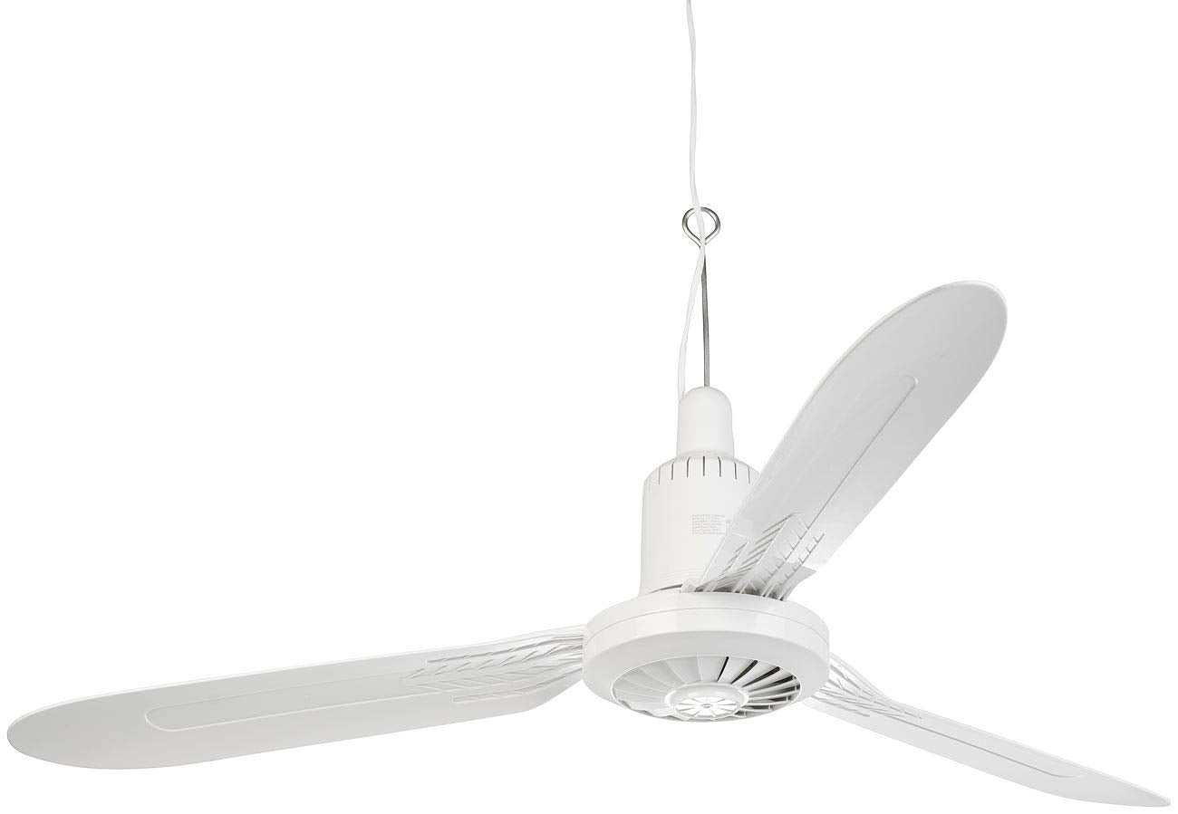 Sichler Haushaltsgeräte Deckenventilator: Mobiler XXL-Decken-Ventilator, 3 Flügel, Timer, Haken, 105 cm, 25 W (Deckenventilator 3 Flügel, Timer, überdachte Terrasse)