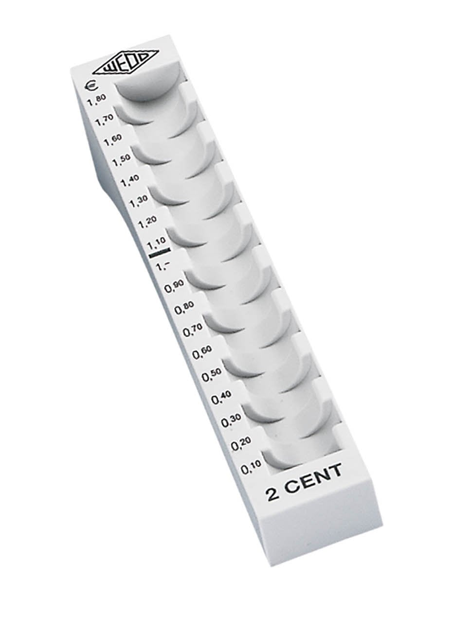 Wedo 161700837 Münzrillen-Komplett-Set (aus Kunststoff, 8 Stück, lose, 27,2 x 18 x 4,4 cm) lichtgrau