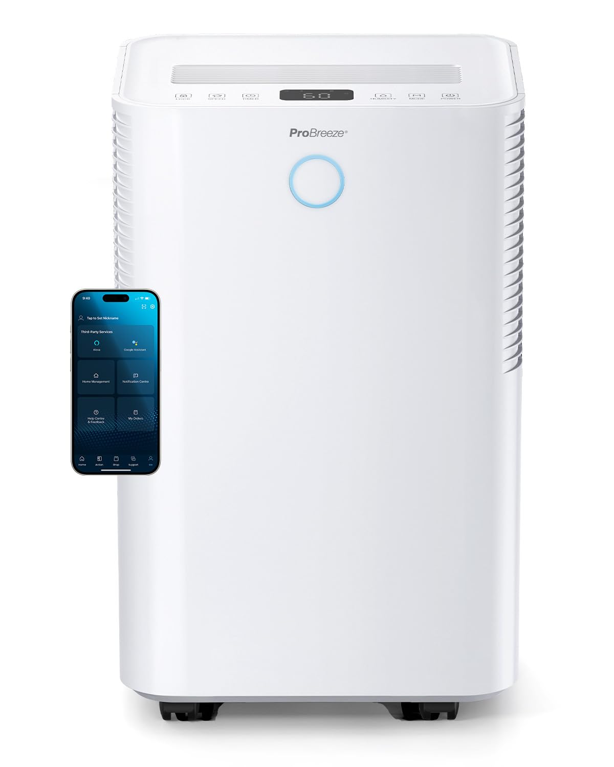 Pro Breeze OmniDry Luftentfeuchter mit App & WLAN, 20L in 24h Entfeuchtungsleistung - Luftentfeuchter elektrisch mit Wäschemodus, Feuchtigkeitssensor, Timer - Gegen Schimmel - Entfeuchter Dehumidifier