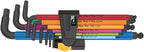 Wera 05022640001 950/9 Hex-Plus Multicolour Imperial 2, Winkelschlüsselsatz, zöllig, BlackLaser, 9-teilig