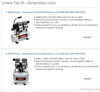 IMPLOTEX 480W Silent Flüsterkompressor Druckluftkompressor nur 48dB leise ölfrei flüster Kompressor Compressor (480W 9 Liter ohne Zubehör)