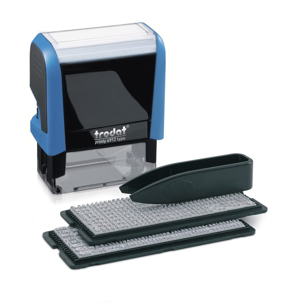 Trodat 4912 Printy Textstempel Typomatic, Stempelset zum Selbersetzen, Kissen