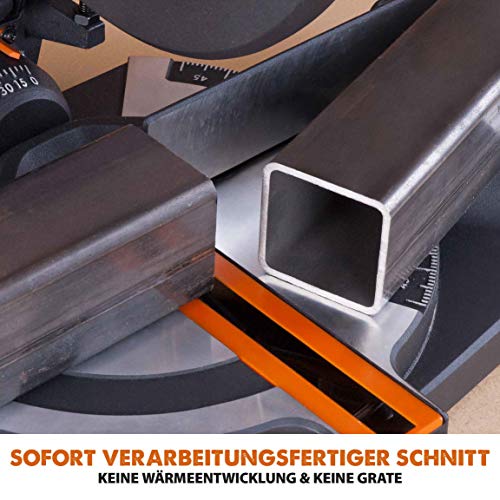 Evolution Gehrungssäge R210CMS | 1200 W Gehrungssäge | Inkl. Ø 210 mm HM-Sägeblatt Multi-Material-Schneiden Holz, Aluminium, Stahl, Kunststoff | 0°- 45° Fase und 45°- 45° Gehrungswinkel | Kappsäge