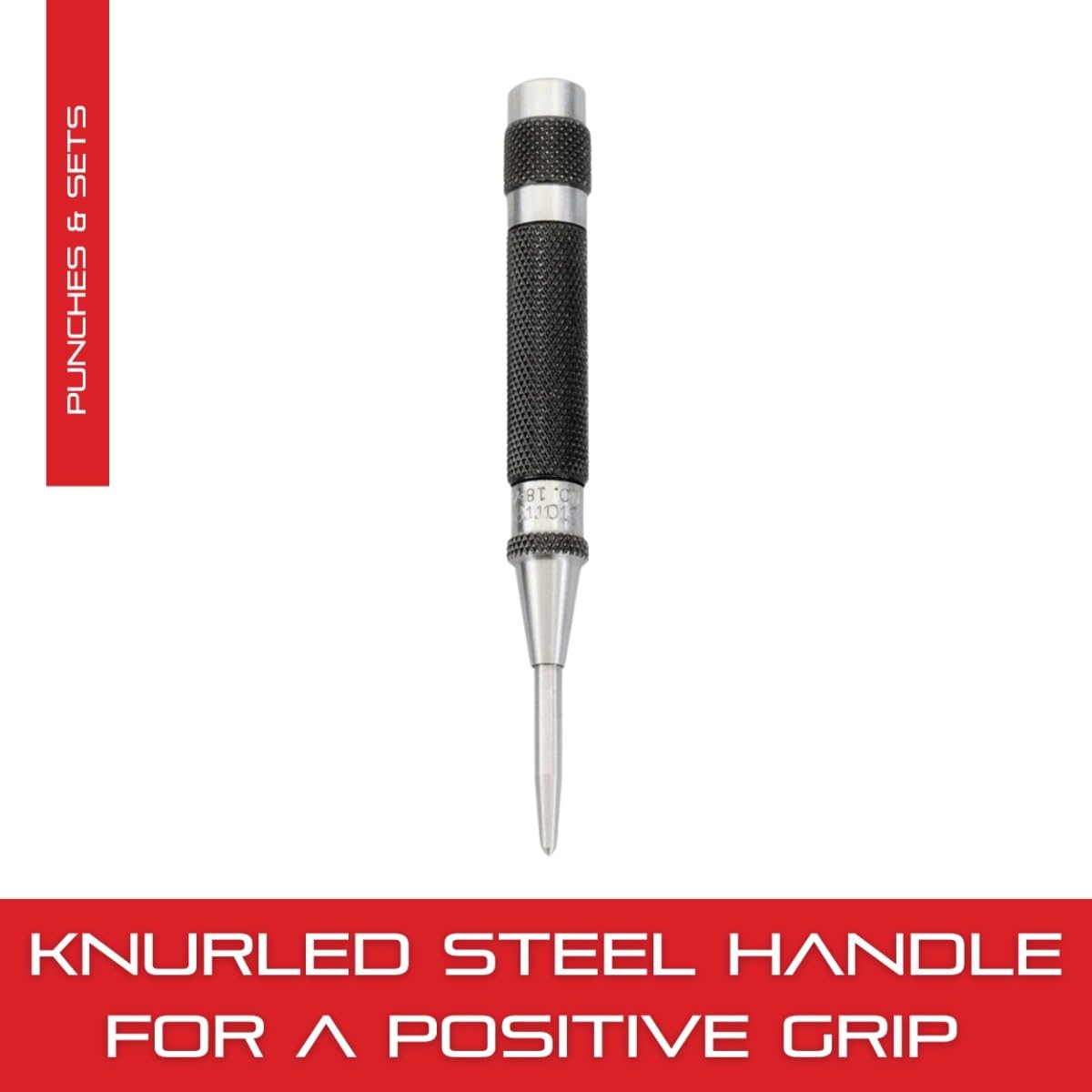 Starrett 18AA Automatischer Körner mit einstellbarem Hub, 4" Länge, 7/16" Durchmesser