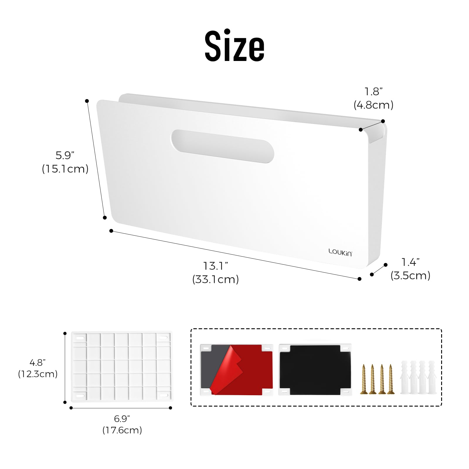 loukin Magnetischer Aktenhalter – vertikale Wandhalterung für Whiteboard, Kühlschrank, Bürowand, Dokumente, Briefe (weiß)