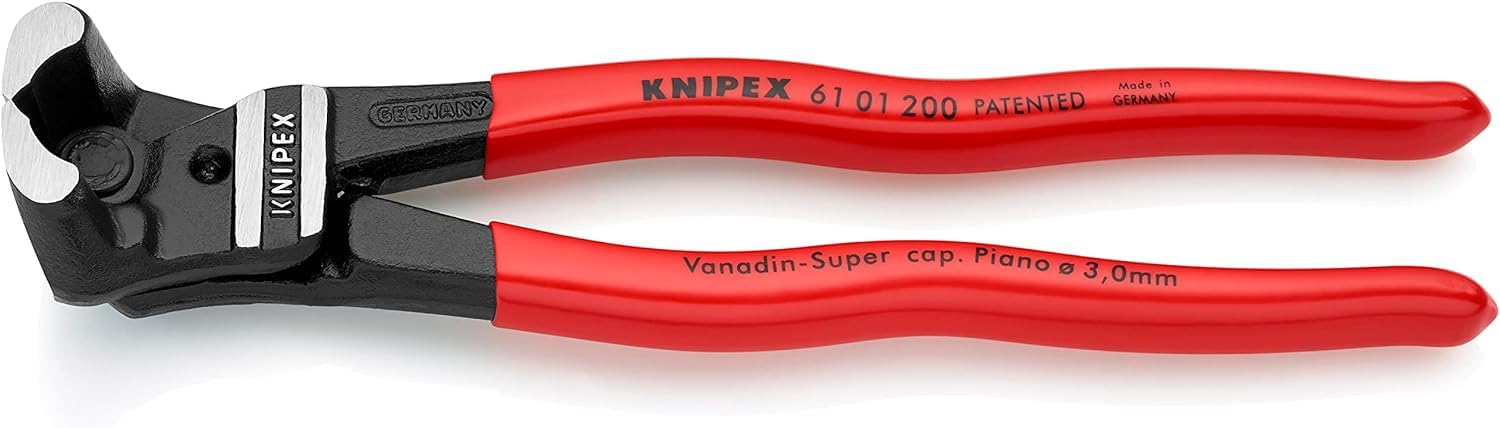 KNIPEX Bolzen-Vornschneider hochübersetzt auf SB-Karte mit Kunststoff überzogen 200 mm, 61 01 200 SB