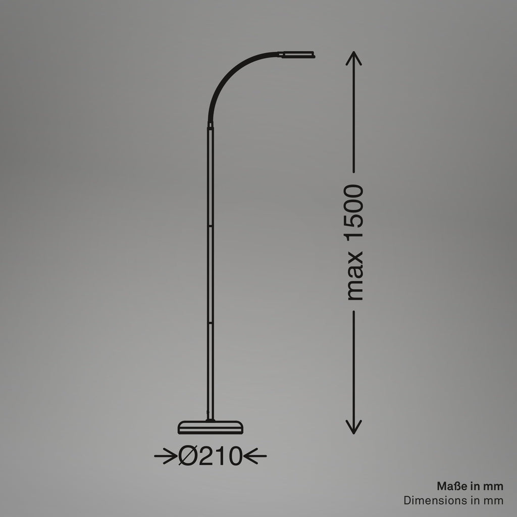 BRILONER - Stehlampe mit Touch, dimmbar, schwenkbar, Memoryfunktion, Leselampe, Wohnzimmerlampe, Schlafzimmer Deko, Deckenfluter, Standleuchte, Stehleuchte, 125,5 x 21 x 45 cm, Beige