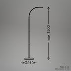 BRILONER - Stehlampe mit Touch, dimmbar, schwenkbar, Memoryfunktion, Leselampe, Wohnzimmerlampe, Schlafzimmer Deko, Deckenfluter, Standleuchte, Stehleuchte, 125,5 x 21 x 45 cm, Beige