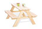 PINOLINO Nicki 4er Kindersitzgruppe - Kindertisch - Picknicktisch aus Massivholz, Kinder Spielbar - Langlebige Sitzbank für draußen, Kindergartenmöbel ab 2 Jahren, Outdoor-Tisch 90 x 79 x 50 cm