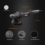 SPTA Auto Poliermaschine, 780W Exzenterpolierer, 6 Variable Geschwindigkeit, mit 125mm und150mm Polierschwamm, Abnehmbarer D-Griff und Seitengriff, 4M Kabel, zum Polieren von Auto, Boot, Motorrad