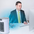 LIVINGTON SmartChill - Klimagerät mit Wasserkühlung - Tragbares Klimagerät mit 3 Stufen - kraftvoller Mini Luftkühler mit Tankvolumen für 12h Kühlung
