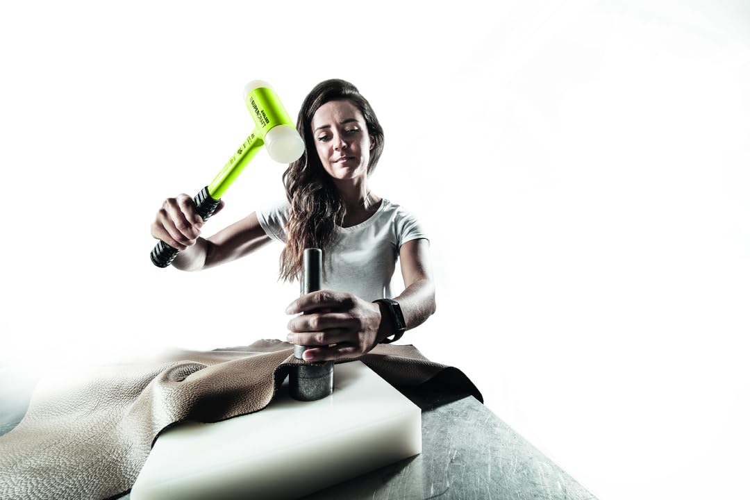 SUPERCRAFT-Schonhammer, mit bruchsicherem Stahlrohrstiel, gelb-fluoreszierend beschichtet und ergonomisch geformtem, rutschsicherem Griff | D=60 mm | 3377.160