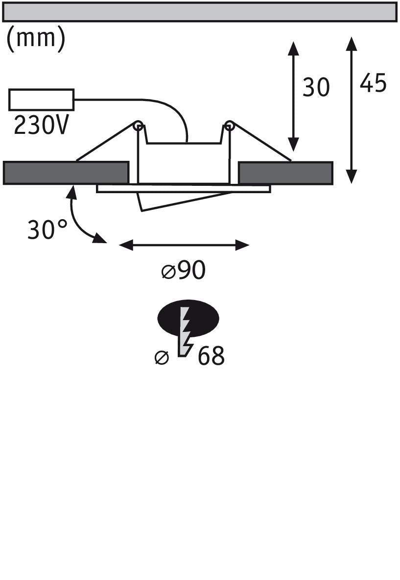Paulmann 99931 LED Einbauleuchte Calla rund 3er Set incl 3x5.2 W IP65 dimmbar Einbaustrahler Weiß matt Schranklicht Kunststoff Einbaulampe 4000K