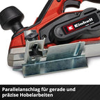 Einhell Akku-Hobel TE-PL 18/82 Li-Solo Power X-Change (18 V, 82 mm Hobelbreite, bis 2 mm Spantiefe, Falztiefen-/Parallelanschlag, autom. Parkschuh, inkl. 2x Wendemesser, ohne Akku)