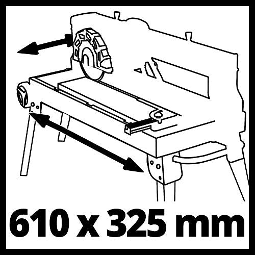 Einhell Radial-Fliesenschneidmaschine TE-TC 620 U (800 W, extra lange Zuglänge, robustes einklappbares Untergestell, Transporträder/-griff, 6-fach kugelgelagerte Motorführung)