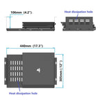 JINGCHENGMEI Untertisch-Computer-Halterung für SFF-Computer und PCs mit kleinem Formfaktor, platzsparend, 43.9x10.2x30.5 cm, PS4 Slim, PS4 Pro für Gaming unter dem Schreibtisch