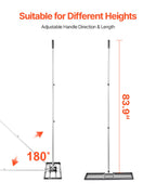VEVOR Rasenrakel mit 213 cm Stiel, 762x254 mm Bodenplatte, Nivellierrechen aus Karbonstahl, Levelingrake, Rasen-Nivellierungsrechen für Rasenpflege, Rasen-Nivellierungsrechen, Hof und Golfplatz