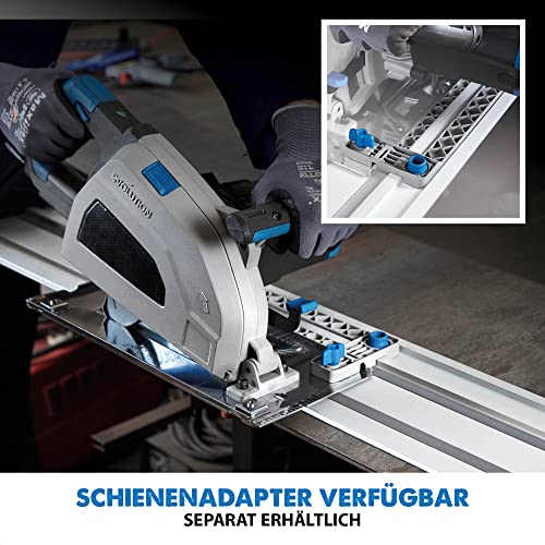 Evolution Metallkreissäge S210CCS | Kaltsäge Kreissäge Tauchsäge 1800W Inkl. Ø 210 mm HM-Sägeblatt Schneidet Baustahl, Metall | Schienenkompatibel Kaltkreissäge | Scie Circulaire mit Führungsschiene