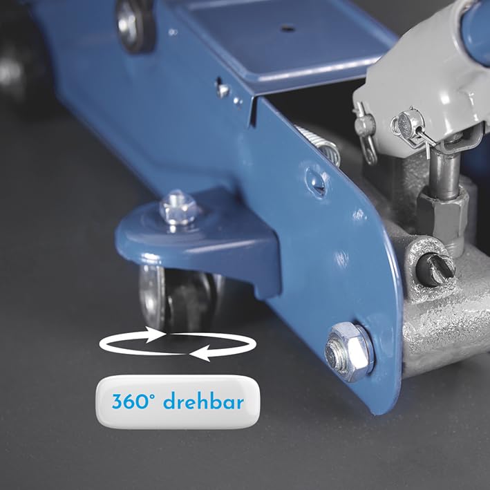 cartrend Hydraulischer Rangierwagenheber, Tragkraft bis 2t, 135-342 mm, Rangierheber für Auto und Kleintransporter, Wagenheber für Haus und Werkstatt, gefertigt aus Qualitätsstahl