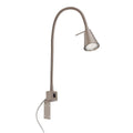BRILONER - LED Leselampe mit Schalter am Gehäuse, schwenkbar, GU10 4,7W, 400lm, warmweißes Licht, Wandleuchte Innen, Wandlampe, Bettlampe, Lampe Bett, Leselicht, Nachttischlampe, 40,3 cm, Matt-Nickel