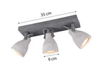Trio Leuchten Balken Concrete 802500378, Metall, Schirm Beton, 3 x GU10, 10.0 x 35.0 x 18.0 cm